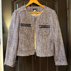 J. Crew Lavender Tweed Blazer